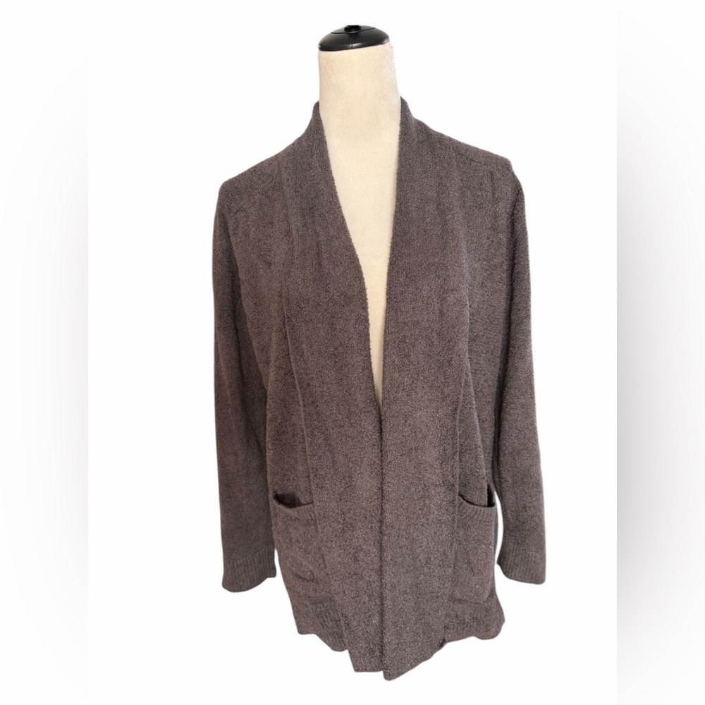 Barefoot Dreams Open Front Packet Charcoal Gray Cardigan